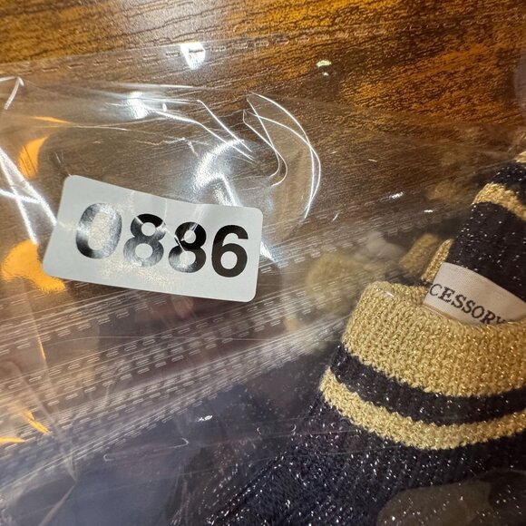 2/$18 Sale! Vtg Varsity Sweater Vest Striped Cable Knit Metallic L Mock Neck - Picture 8 of 8